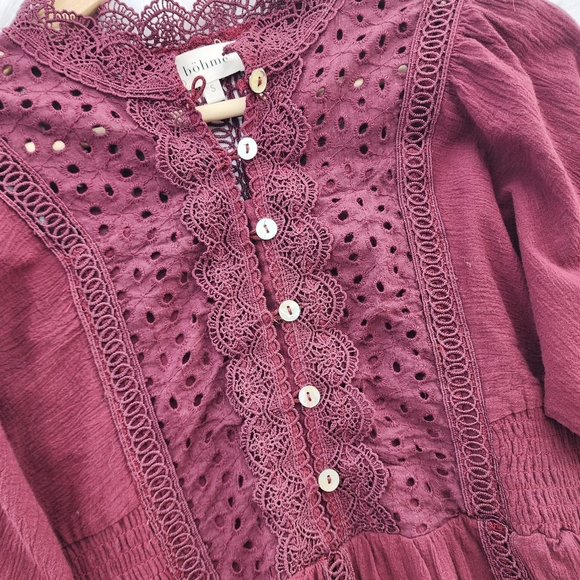 Bohme Burgundy Long Sleeve Dress - Picture 4 of 6